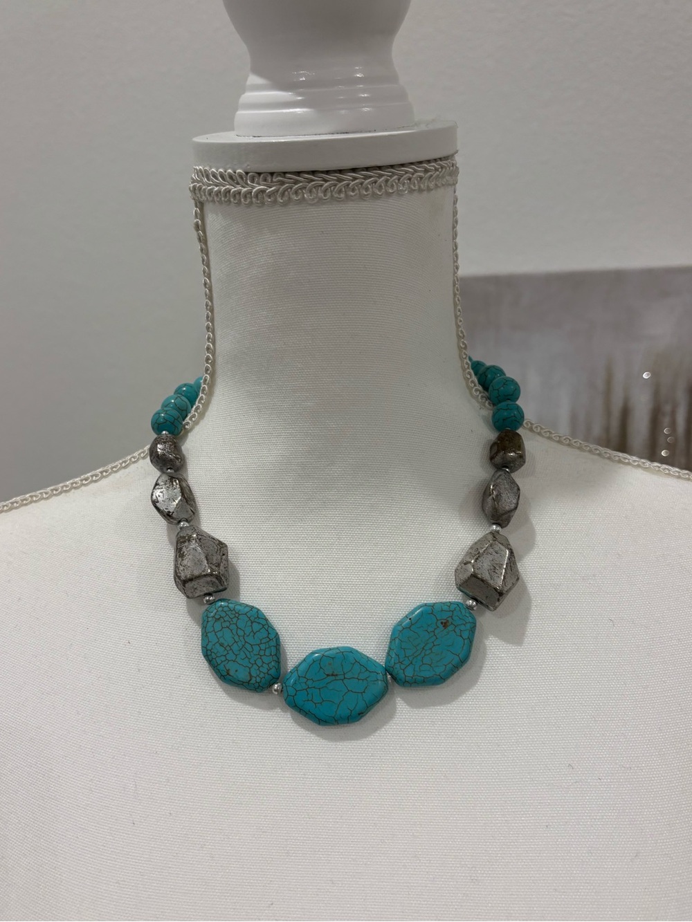 Turquoise Statement Beaded Necklace - Women Jewelry